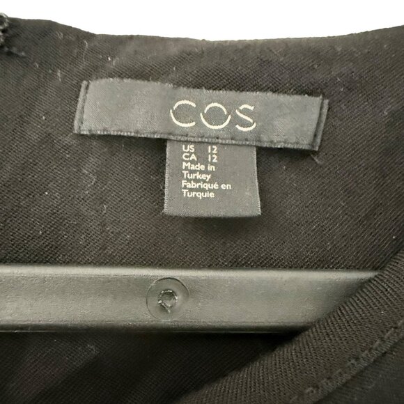 COS Black Wool Tiered Flared Sleeve Blouse Top Womens Size 12 - Picture 3 of 6